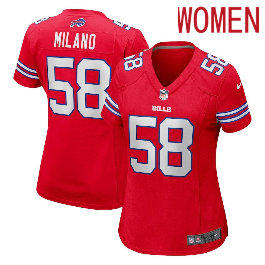 Women Buffalo Bills #58 Matt Milano Nike Red Player NFL Jersey
